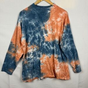 We The Free Women LongSleeve Cotton Tie Dye T-Shirt Sz S Bohemian Hippie 70's